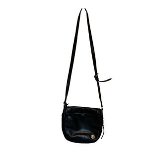 Vince Camuto Pebble Leather Black Crossbody Bag Saddle Adjustable Strap